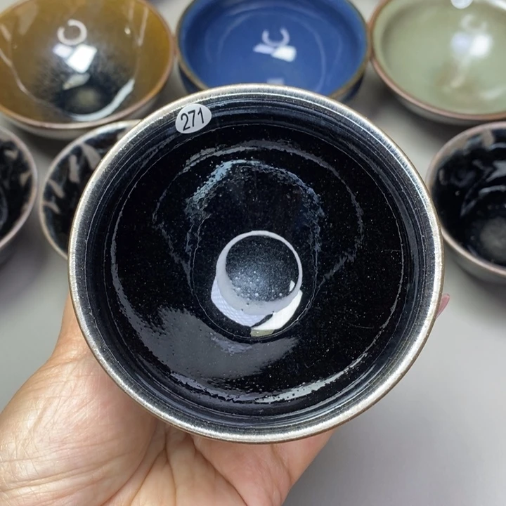 茶盏叫**哥建窑建盏磨底柴烧主人杯