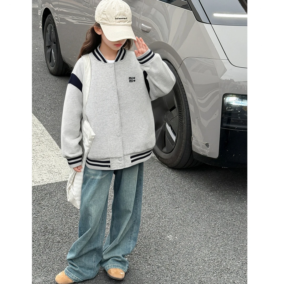 25WT069女童棒球服外套秋款2025新款洋气女孩秋装中大童秋季上衣