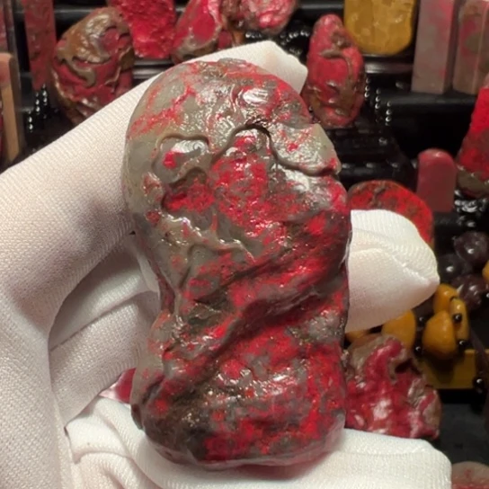 昌化鸡血石原石手把件