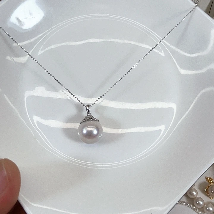 淡水珍珠银S925镶嵌颈饰