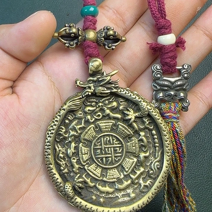 味***道铜铁合金类藏传工艺品九宫八卦