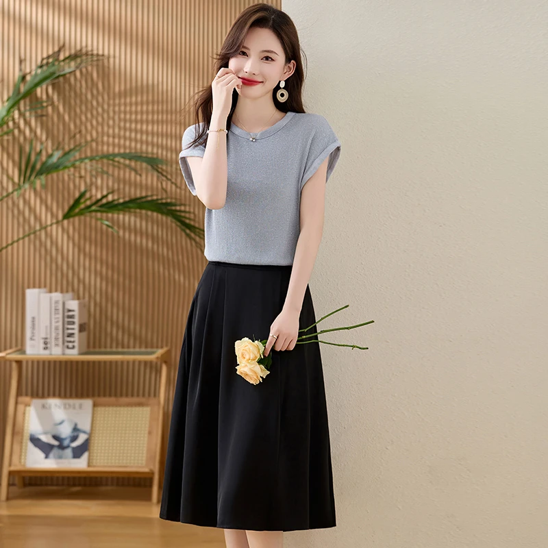 欣贝拉2025年夏季新款小香风套装简约舒适透气套装短袖显瘦气质