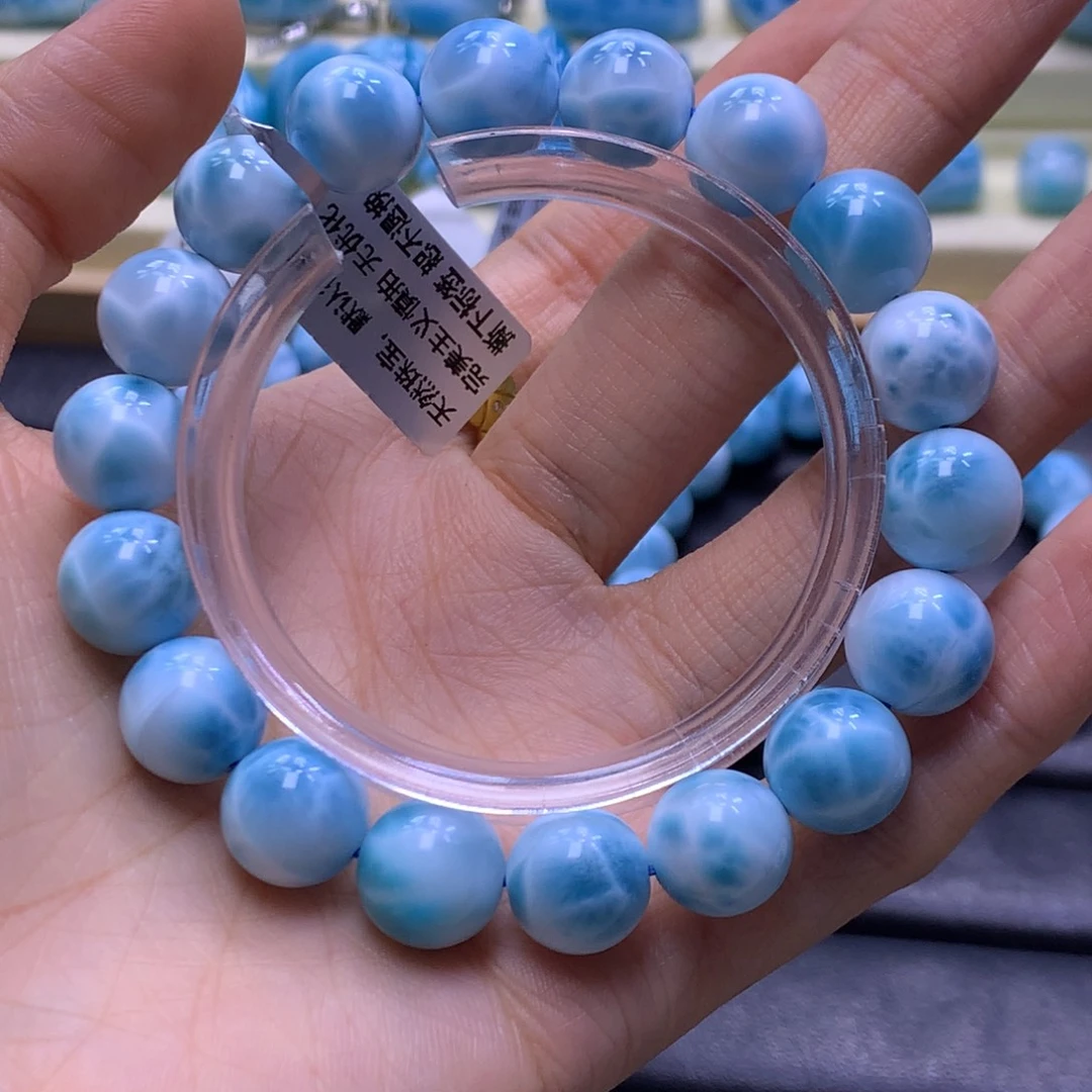 针钠钙石（海纹石）未镶嵌手链精品11m手串