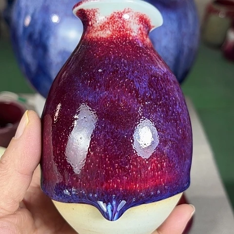 瓷片走**风钧瓷手工艺品杯子