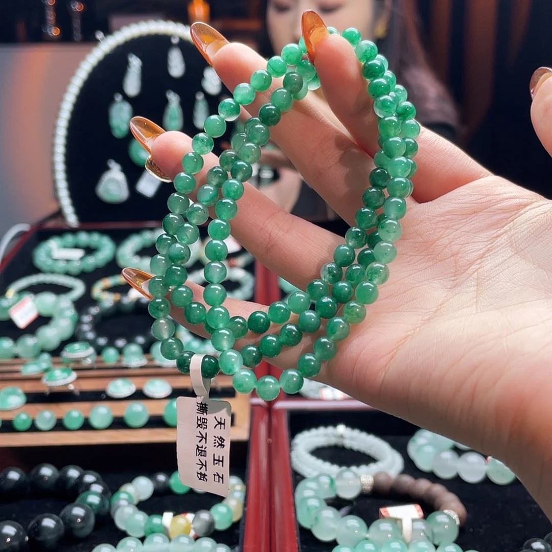 石英质玉（非洲翠）未镶嵌手串