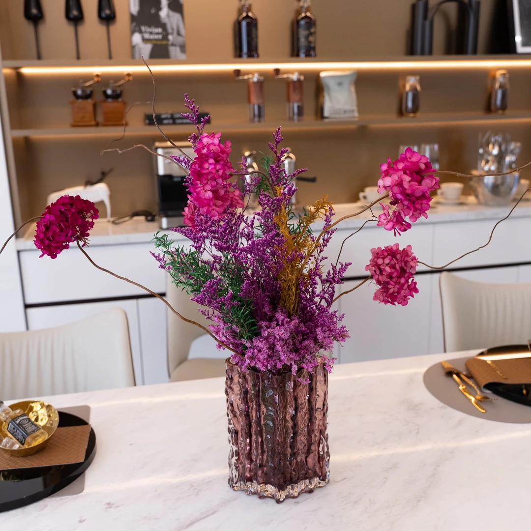 「深紫幽梦」客厅茶几台面永生花家居摆件能放3到5年！