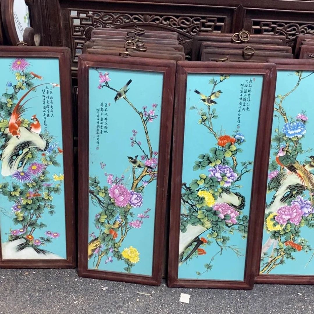 瓷片53*21*4景德镇瓷板画柴窑烧制