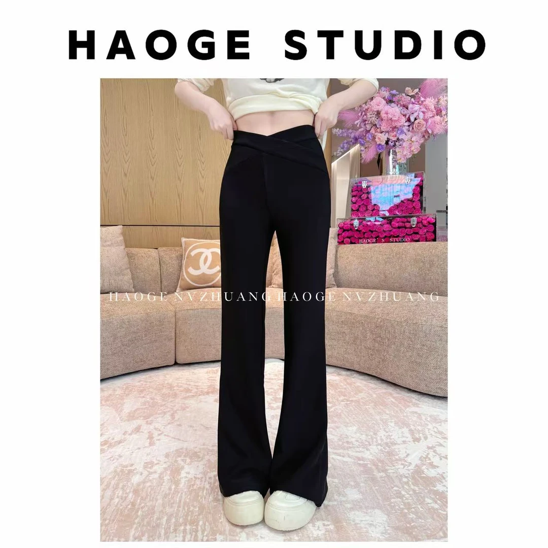 浩哥严选●休闲裤预HGQ5XXK4094A时尚百搭显瘦日常垂感黑色直筒款