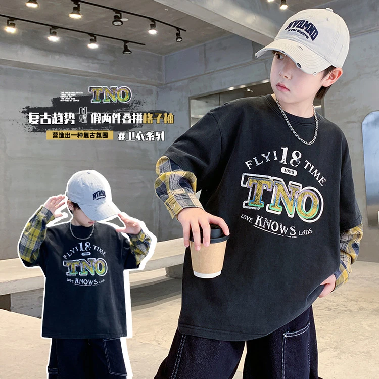 儿童装男童秋装卫衣2025新款秋季男孩春秋款炸街帅气中大童上衣潮