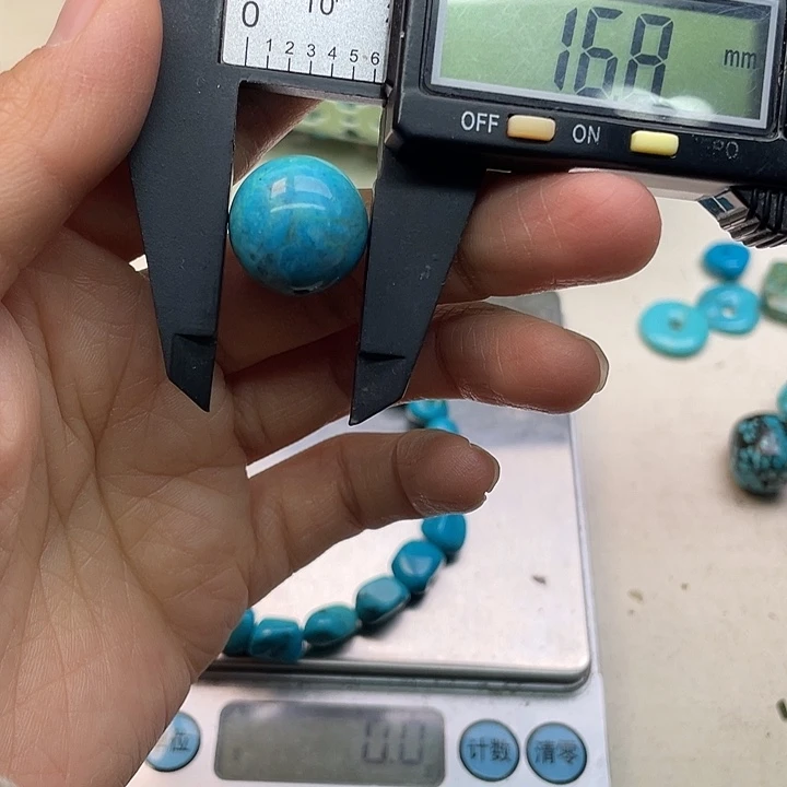 石材卡16.8精工高瓷蓝圆珠