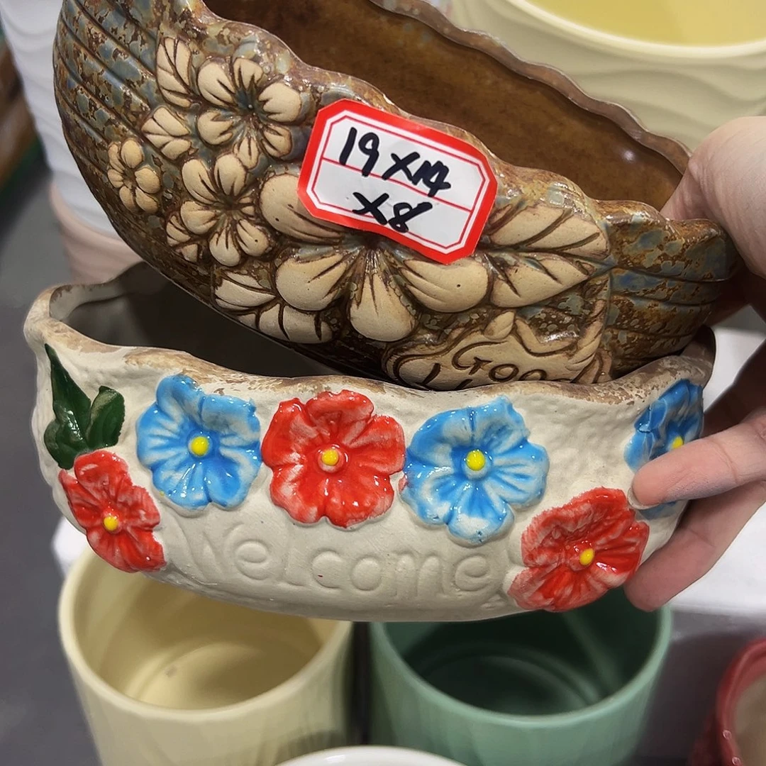 外贸尾单陶瓷花盆凑10米包邮