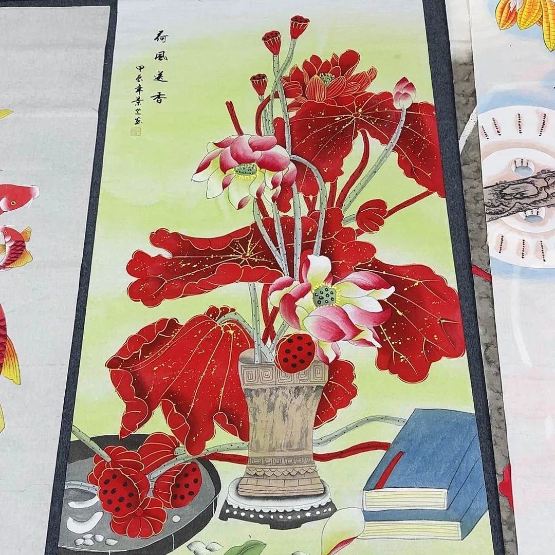 国画尺寸70X138手绘作品