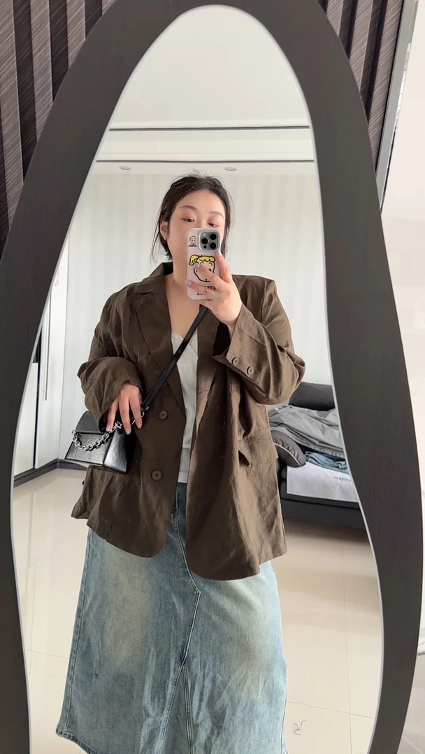 【齐不饱主推】大码棉麻西服外套