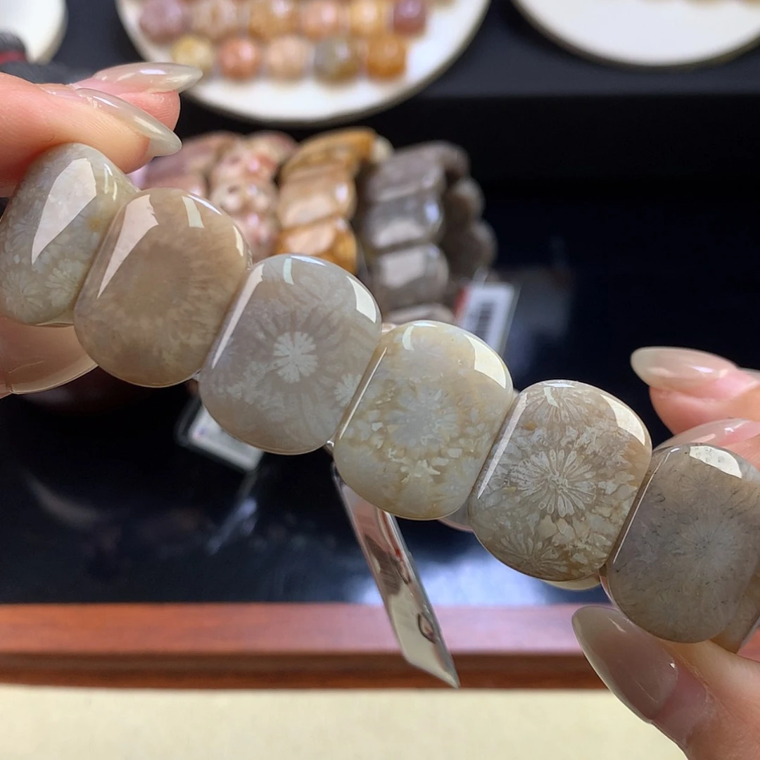 【闪购商品】硅化珊瑚（珊瑚玉）未镶嵌颈饰手牌128漏99米（34号）