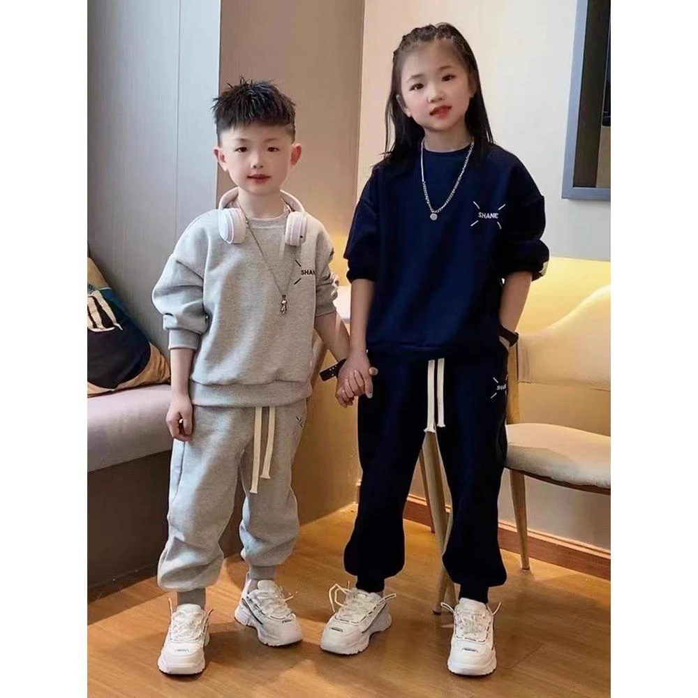 FAVMARTHA姊弟装男女童款休闲 厚棉套装2025秋季新款儿童运动棒球