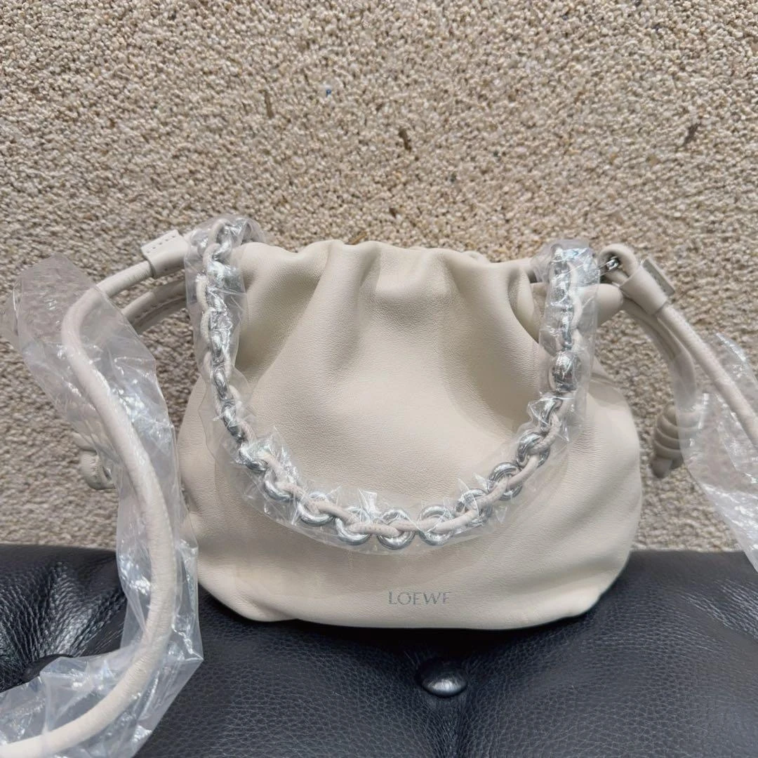 99新 LOEWE/罗意威 羊皮mini福袋flamenco purse 链条手提单肩包