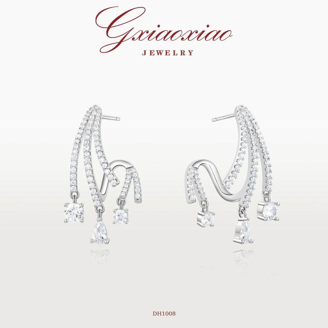 G XIAOXIAO 镀K金 轻奢设计师感灵动水滴不规则耳环DH1008