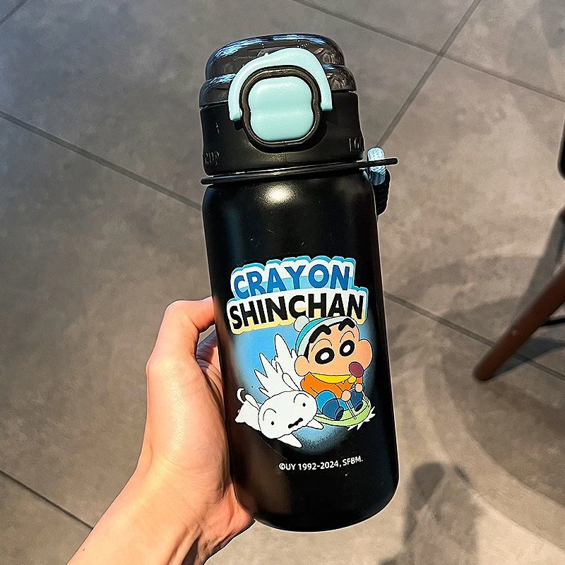 蜡笔小心高颜值保温杯316不锈钢材质小巧便携吸管水杯