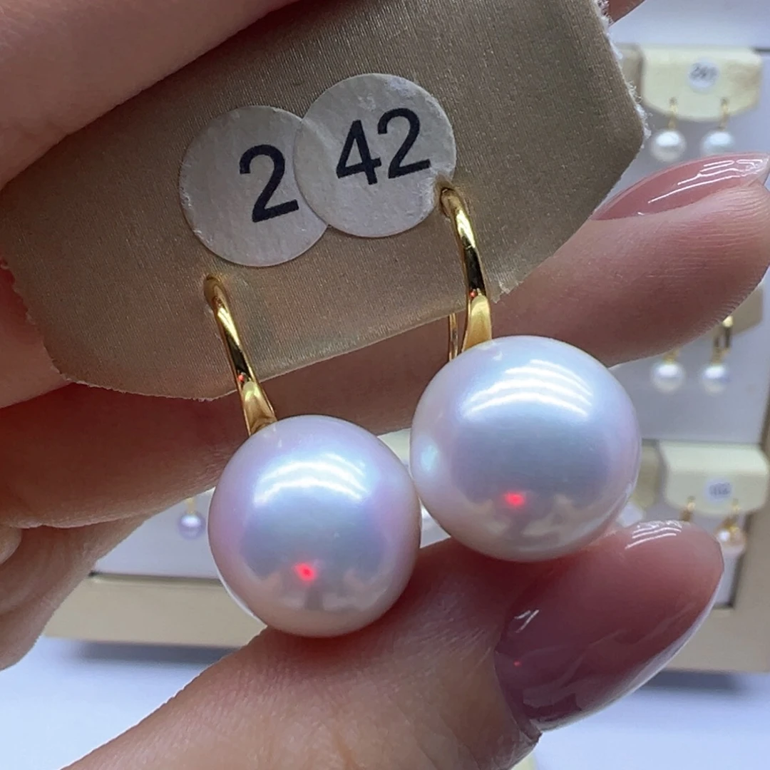 银S925镶嵌淡水珍珠耳饰