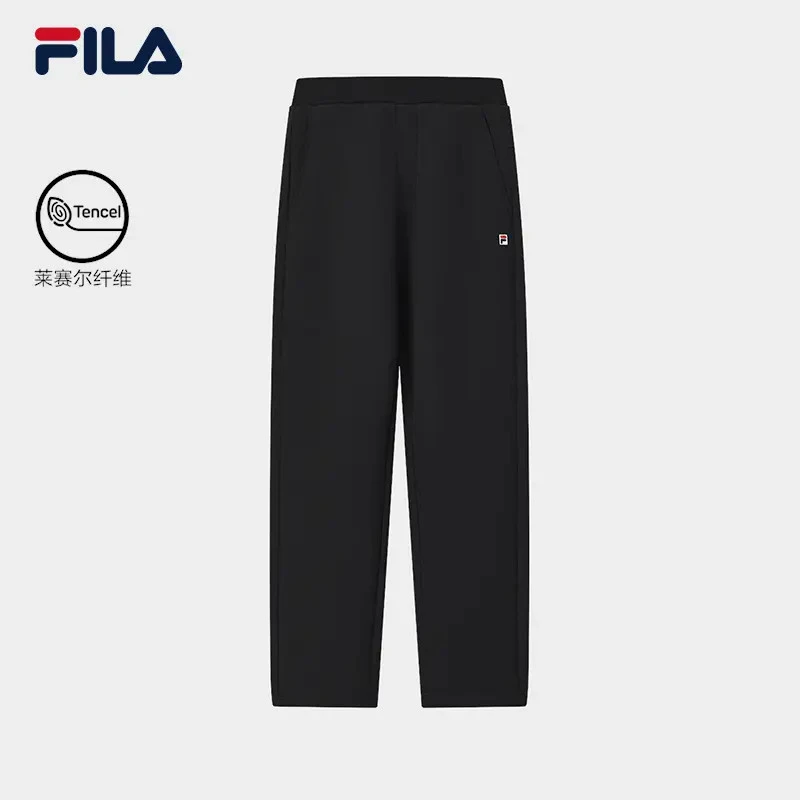FILA斐乐男士针织长裤25年冬款彩标舒适保暖直筒裤F61M548601F