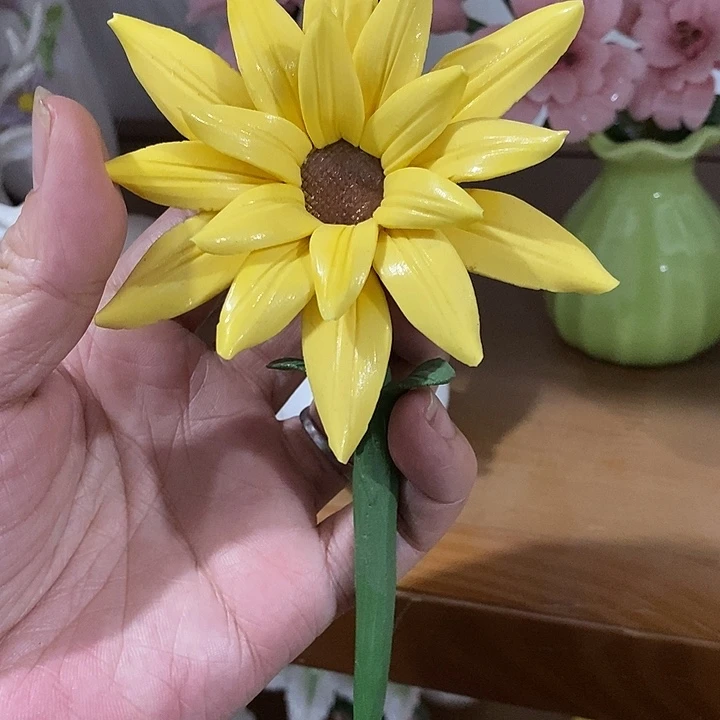 瓷片纯手工陶瓷花摆件瑕