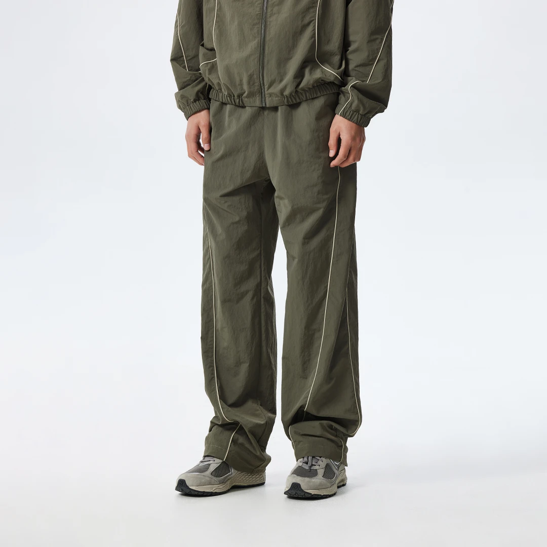 CHINISM赤尘 撞色运动梭织长裤男秋季松紧腰复古休闲裤2032