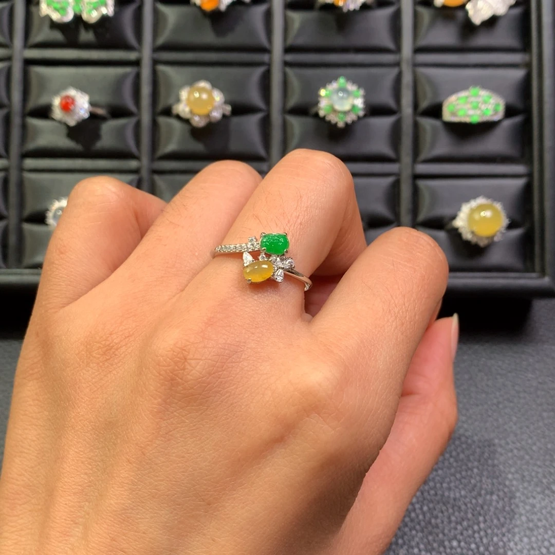 翡翠银S925镶嵌戒指