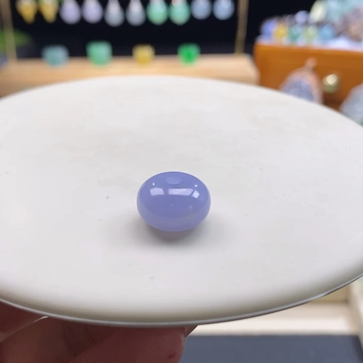 翡翠吊坠(不含链)未镶嵌翡翠浓蓝紫色鼓珠