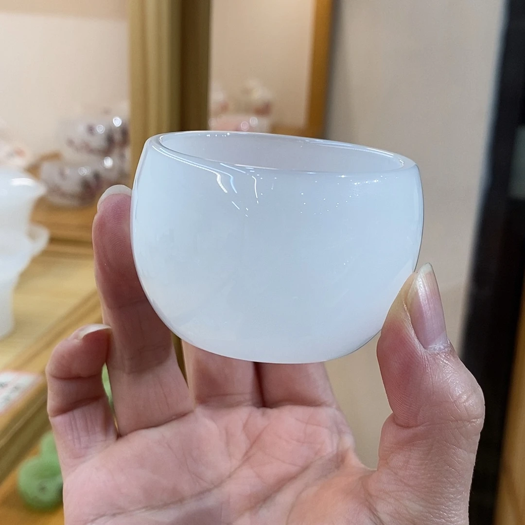 琉璃手工艺品白玉琉璃客杯
