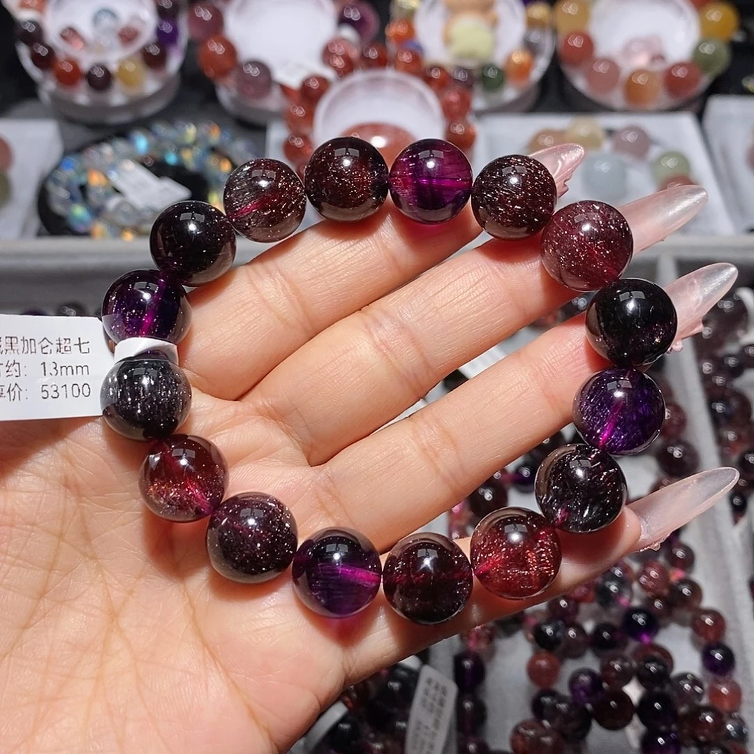 未镶嵌手链水晶黑加仑超七