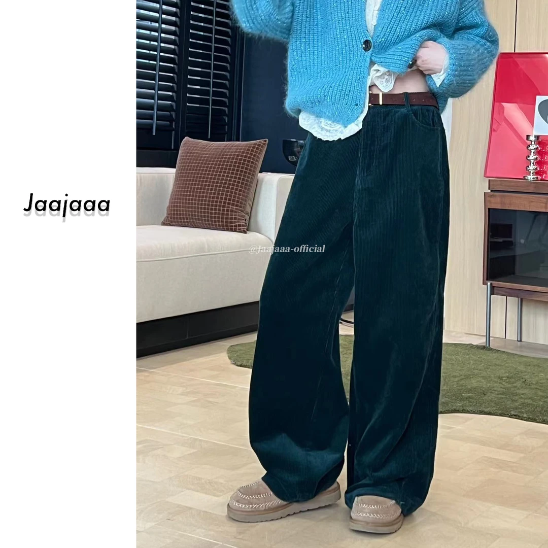 Jaajaaa默片时代  秋季工装阔腿裤口百搭灯芯绒休闲裤/DCK078