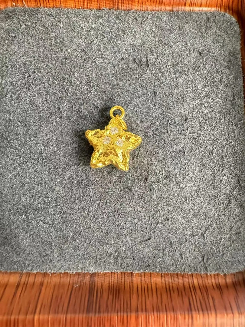 足金999 古法工艺星星吊坠