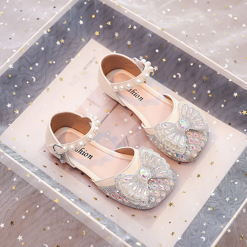 ABC女童凉鞋2025新款夏季软底宝宝公主鞋儿童包头水晶鞋女童鞋潮
