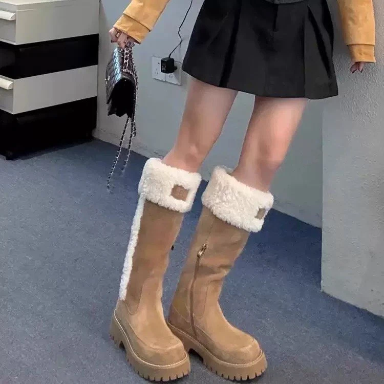 时尚雪地靴女士冬季显瘦长筒雪靴加绒过膝