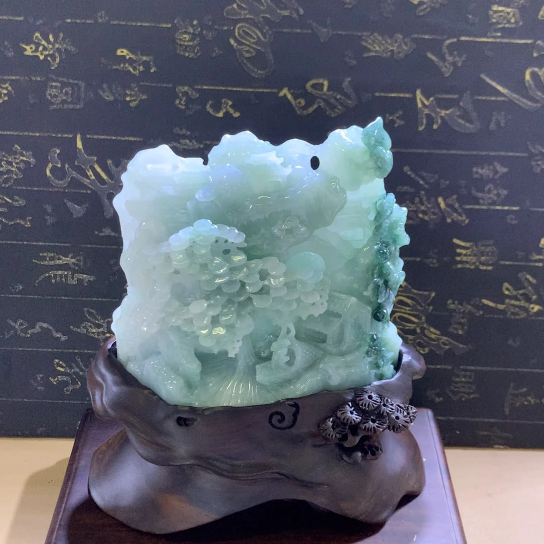 翡翠摆件未镶嵌睡**然