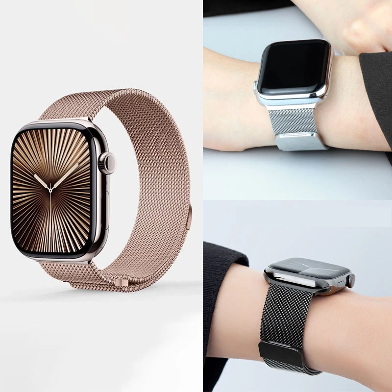 适用iwatchS10苹果S9SEApple苹果iwatch苹果手表表带米兰尼斯表带