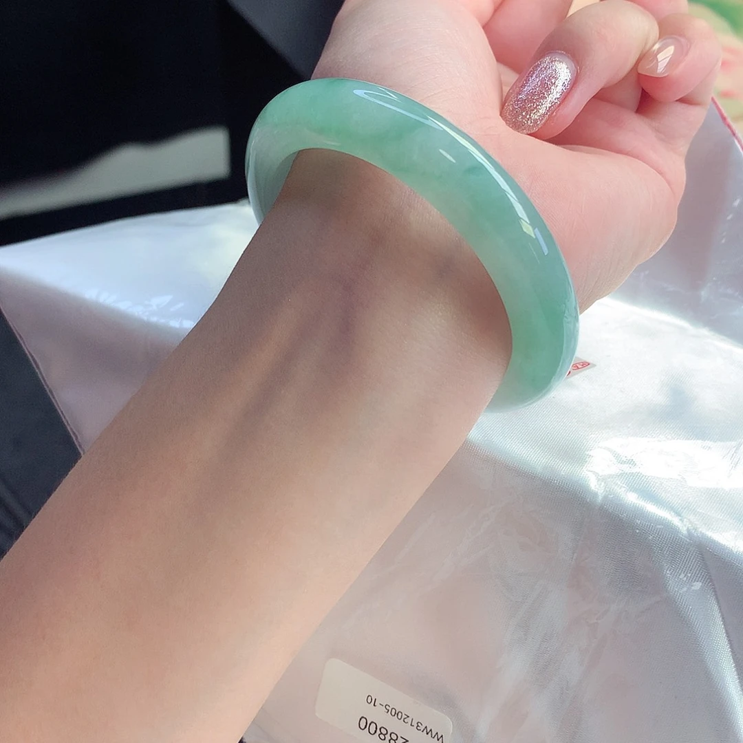 未镶嵌手镯翡翠天然A货翡翠54/55甜果绿