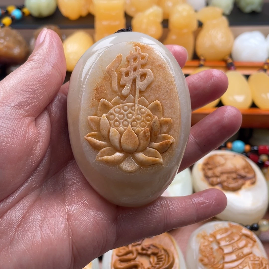 *****石材天然古青石手把件