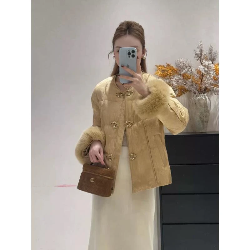 高级感新中式国风百搭冬季女款棉服减龄保暖中国风刺绣