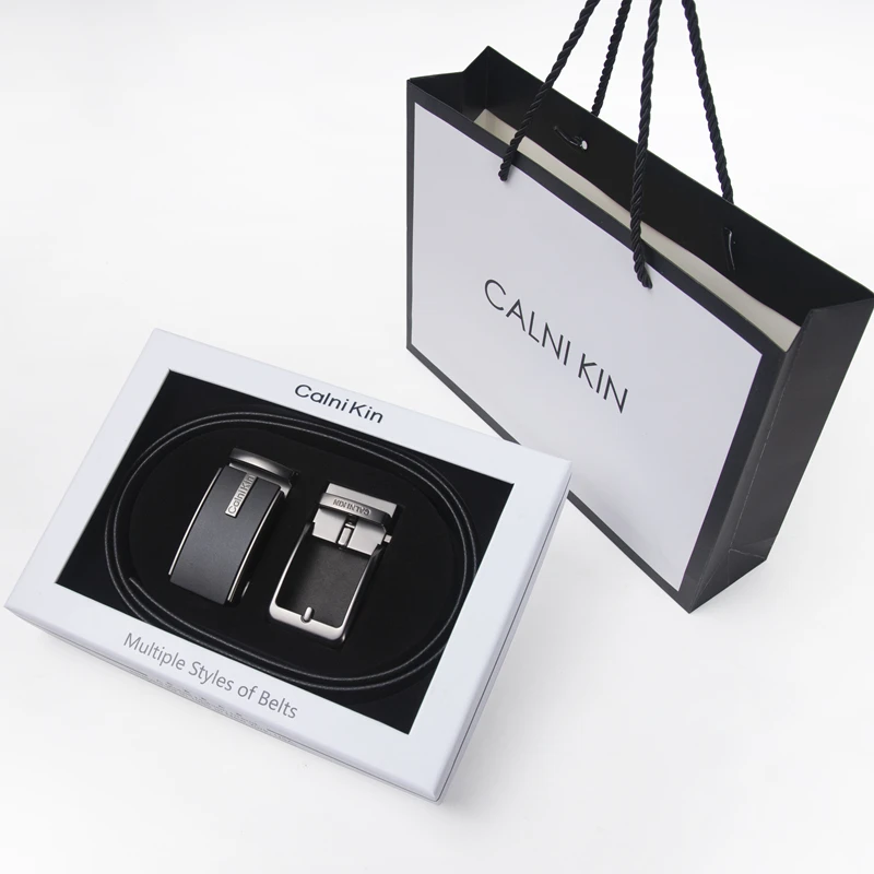 CALNIKIN皮带男真皮潮年轻人商务休闲自动扣腰带CKin男款正装裤带