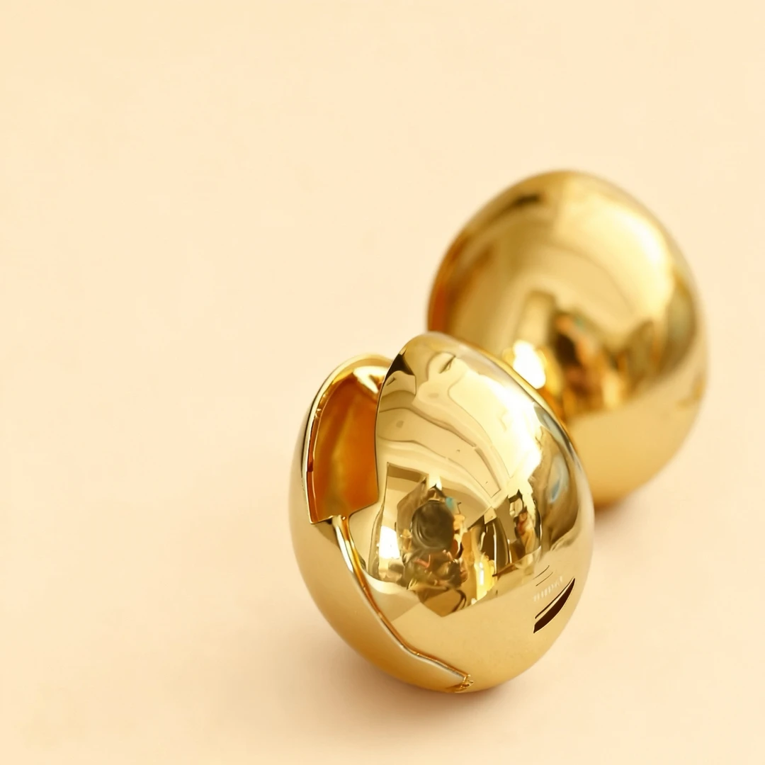 铜合金耳饰 法式复古金蛋耳环极简大气金色耳环耳扣U799