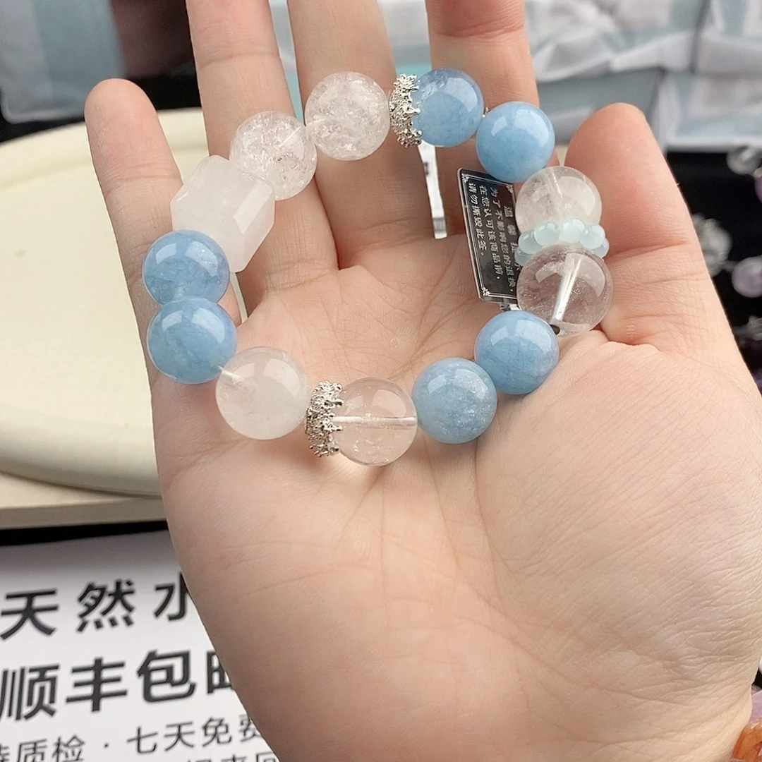 银S925镀金镶嵌手链水晶