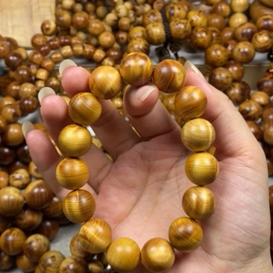 柏木（崖柏）手串/手链1.5黄金底龙胆