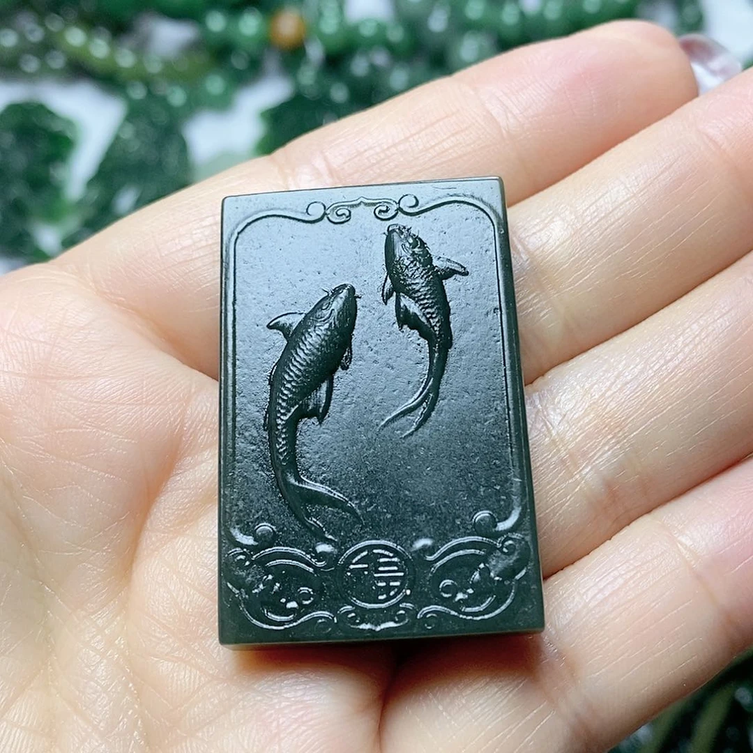 吊坠(不含链)未镶嵌和田玉（青玉）