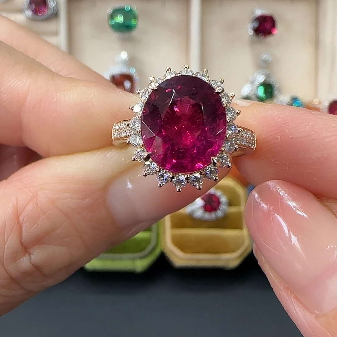 碧玺戒指18K金镶嵌4.67ct