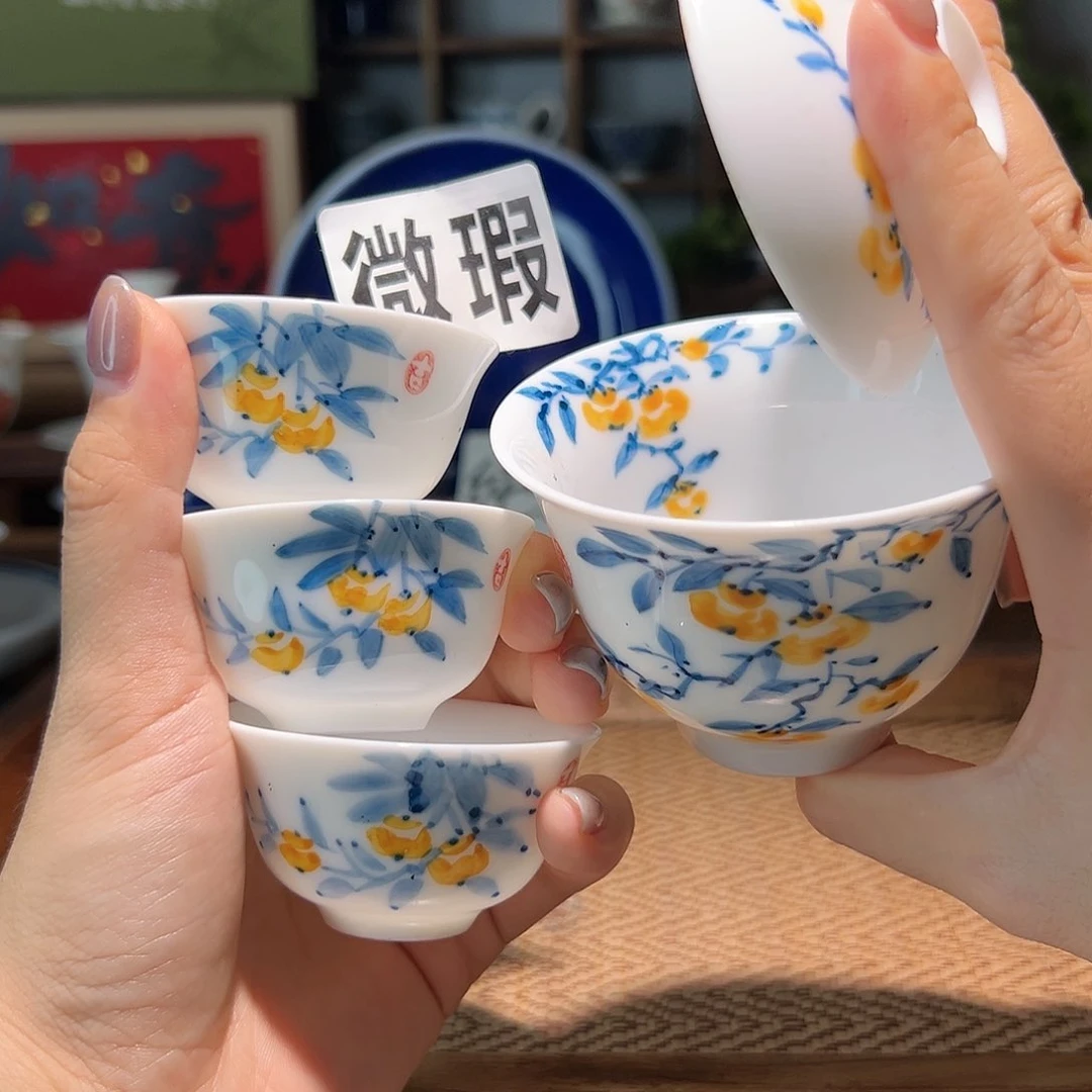 【闪购商品】微瑕 手绘 盖碗
