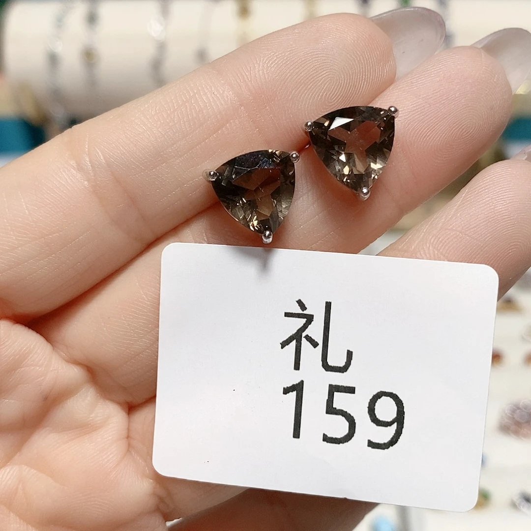 水晶耳饰银S925镶嵌礼159