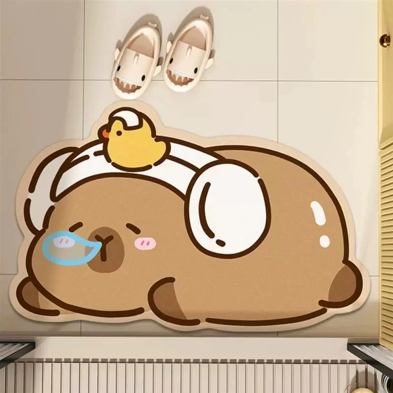 348 【50*80】硅藻泥浴室吸水地垫卫生间门口防滑脚垫速干垫子