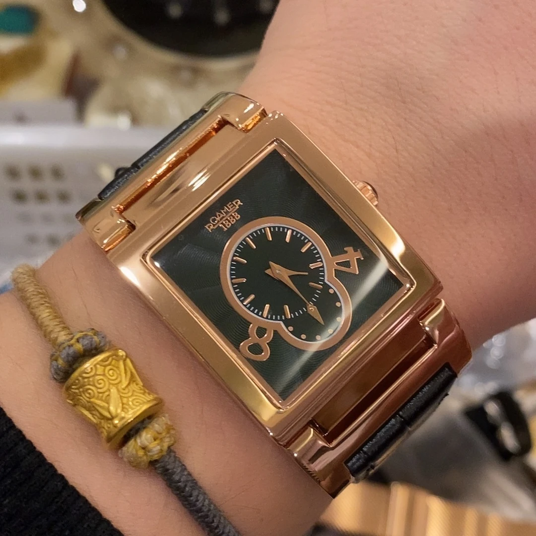 精钢瑞士罗马方盘腕表