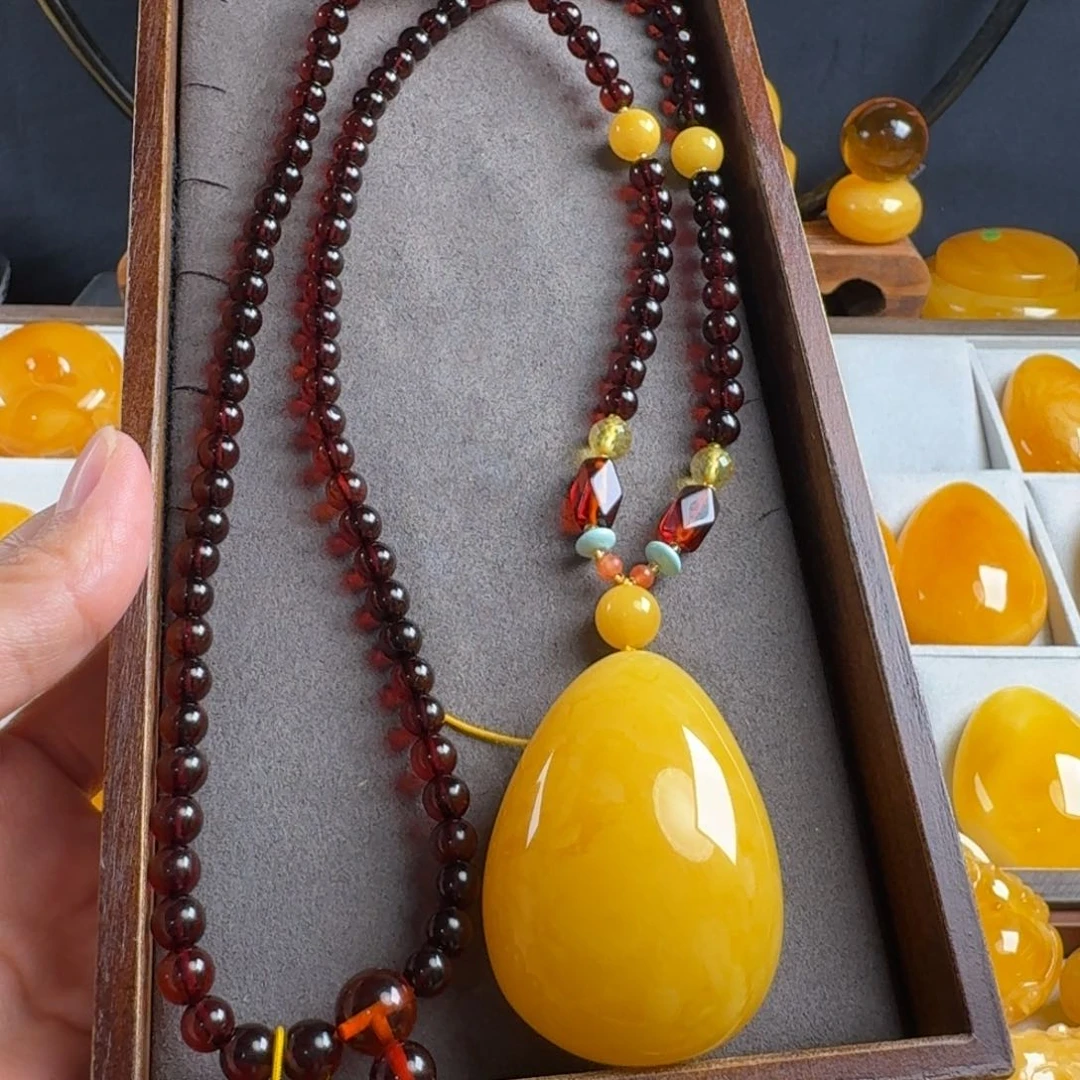 蜜蜡毛衣链未镶嵌